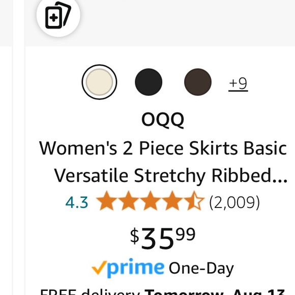 OQQ 2 piece skirt set ribbed stretchy - Picture 5 of 8